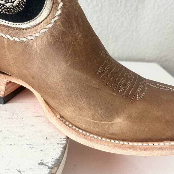 Lane RODEO HOUSTON Mens Cowboy Boots Size 11 Brown Leather Western Blunt Toe - Picture 9 of 13